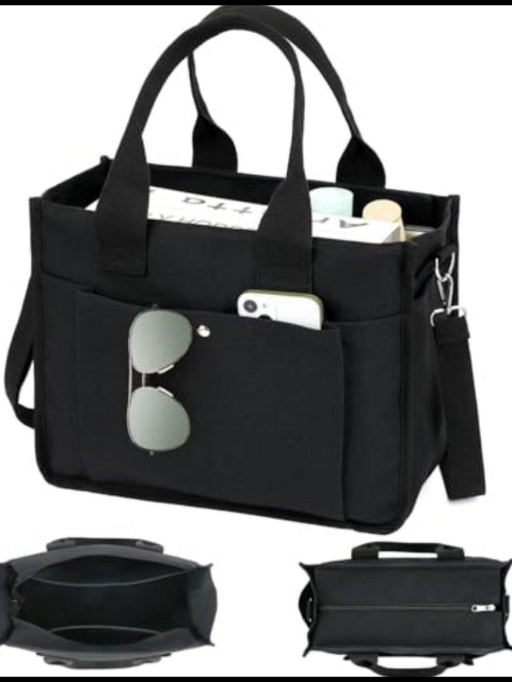 Canvas Tote Bag for Women Crossbody Laptop Work Purse